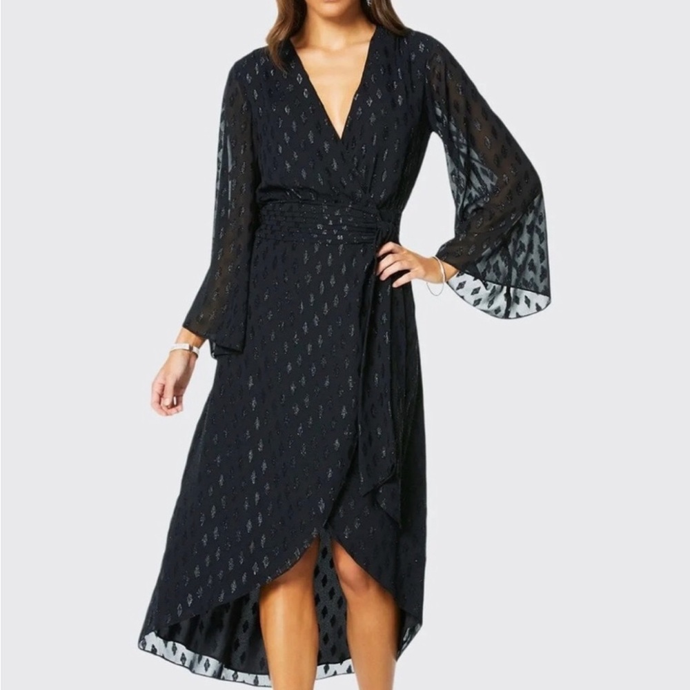 Ramy Brook Metallic Wrap Dress
